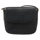 Burberrys Shoulder Bag Leather Black Gold Auth ep14310-13