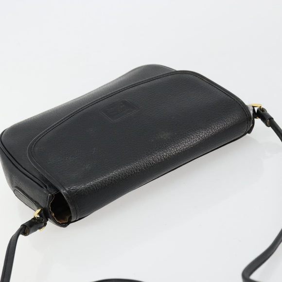 Burberrys Shoulder Bag Leather Black Gold Auth ep14310