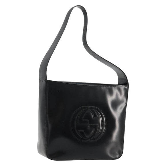 GUCCI Shoulder Bag Patent leather Black Silver 000 0506 1013 Auth ep14311