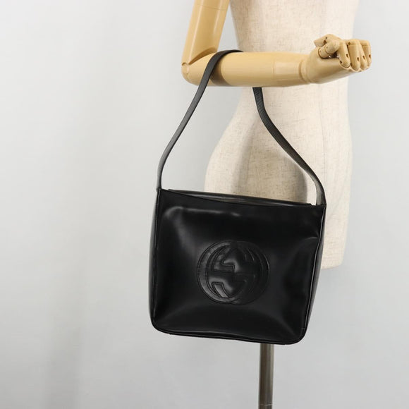 GUCCI Shoulder Bag Patent leather Black Silver 000 0506 1013 Auth ep14311
