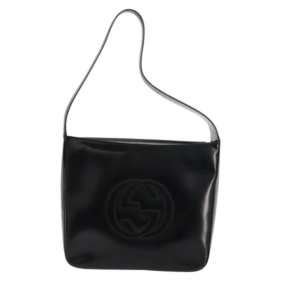GUCCI Shoulder Bag Patent leather Black Silver 000 0506 1013 Auth ep14311