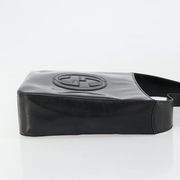 GUCCI Shoulder Bag Patent leather Black Silver 000 0506 1013 Auth ep14311