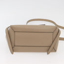 CELINE Belt Bag Hand Bag Leather 2way Beige Gold Auth ep14314-11