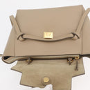CELINE Belt Bag Hand Bag Leather 2way Beige Gold Auth ep14314-17