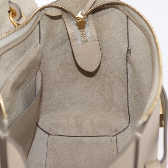 CELINE Belt Bag Hand Bag Leather 2way Beige Gold Auth ep14314