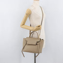 CELINE Belt Bag Hand Bag Leather 2way Beige Gold Auth ep14314-26