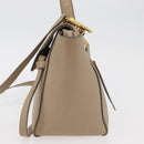 CELINE Belt Bag Hand Bag Leather 2way Beige Gold Auth ep14314-4