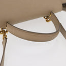 CELINE Belt Bag Hand Bag Leather 2way Beige Gold Auth ep14314-7