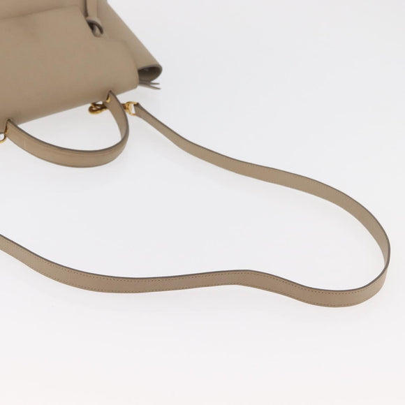 CELINE Belt Bag Hand Bag Leather 2way Beige Gold Auth ep14314
