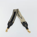 Christian Dior Shoulder Strap Canvas 35.4"" Black Gold Auth ep14316-2