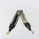 Christian Dior Shoulder Strap Canvas 35.4"" Black Gold Auth ep14316-3