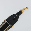 Christian Dior Shoulder Strap Canvas 35.4"" Black Gold Auth ep14316-4