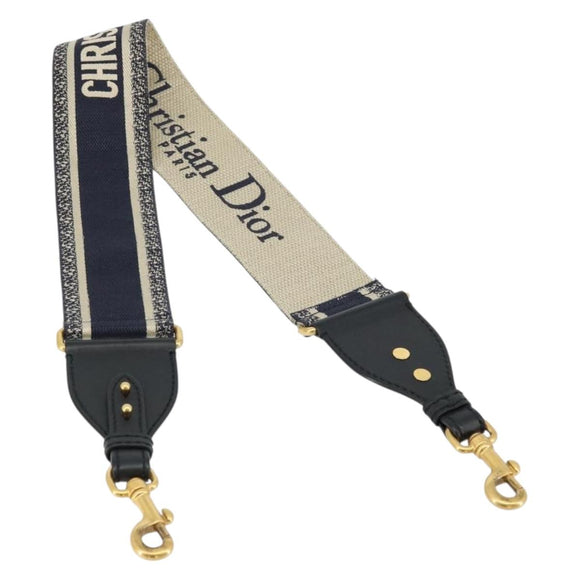Christian Dior Shoulder Strap Canvas 36.6"" Navy Auth ep14317