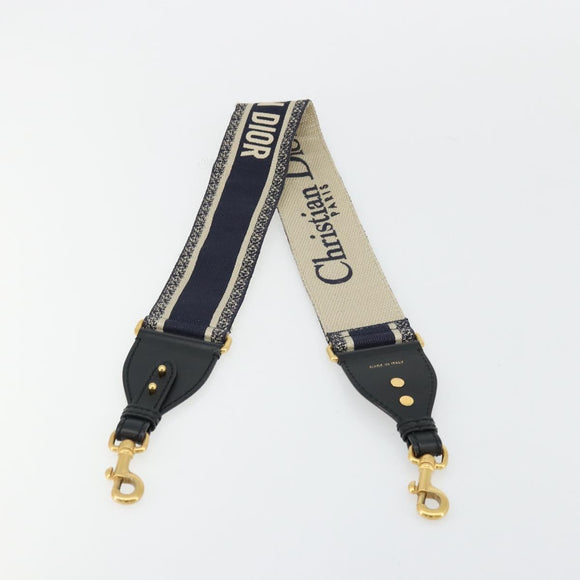 Christian Dior Shoulder Strap Canvas 36.6"" Navy Auth ep14317