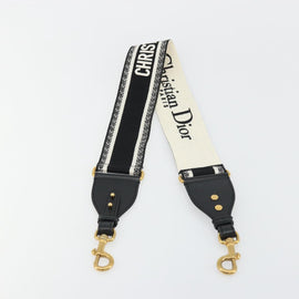 Christian Dior Shoulder Strap Canvas 37.4"" Black Auth ep14318V - 0