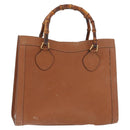 GUCCI Bamboo Hand Bag Leather Brown Gold 002 0260 Auth ep14319-1