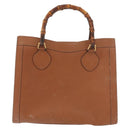 GUCCI Bamboo Hand Bag Leather Brown Gold 002 0260 Auth ep14319-13