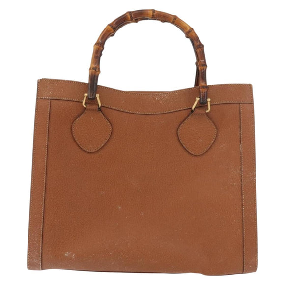 GUCCI Bamboo Hand Bag Leather Brown Gold 002 0260 Auth ep14319
