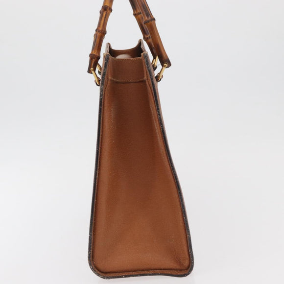 GUCCI Bamboo Hand Bag Leather Brown Gold 002 0260 Auth ep14319
