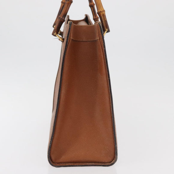 GUCCI Bamboo Hand Bag Leather Brown Gold 002 0260 Auth ep14319