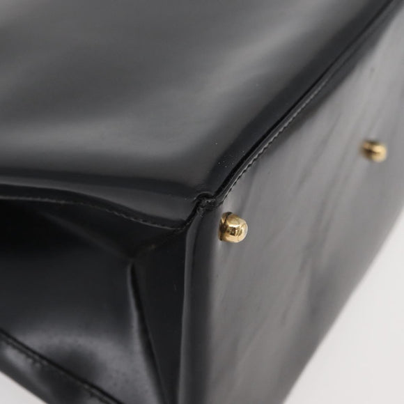 GUCCI Hand Bag Patent Leather Black Gold 000 2404 0503 Auth ep14321