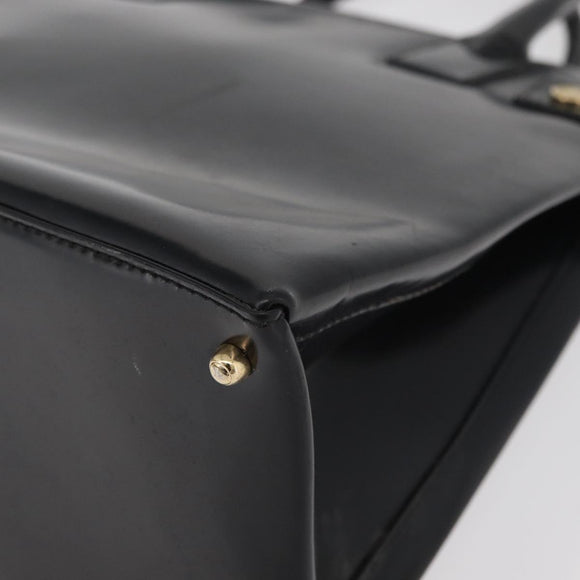 GUCCI Hand Bag Patent Leather Black Gold 000 2404 0503 Auth ep14321