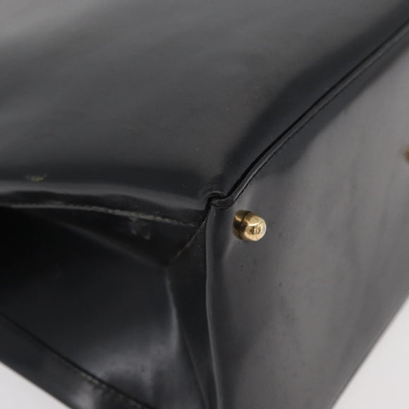 GUCCI Hand Bag Patent Leather Black Gold 000 2404 0503 Auth ep14321