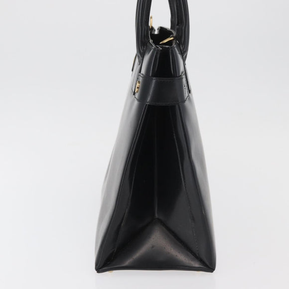 GUCCI Hand Bag Patent Leather Black Gold 000 2404 0503 Auth ep14321
