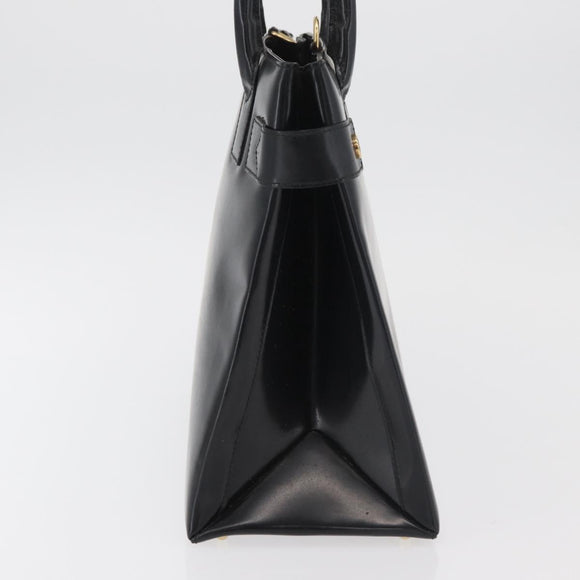 GUCCI Hand Bag Patent Leather Black Gold 000 2404 0503 Auth ep14321