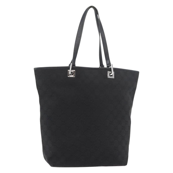 GUCCI GG Canvas Hand Bag Black Silver 31243 Auth ep14335