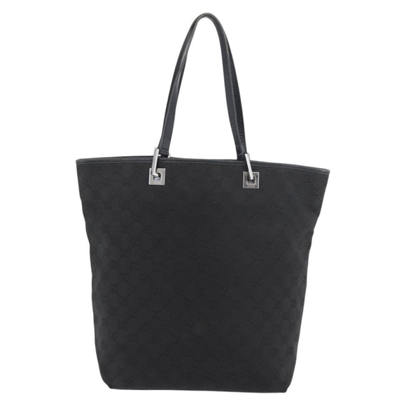 GUCCI GG Canvas Hand Bag Black Silver 31243 Auth ep14335