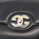 GUCCI Shoulder Bag Leather Black Gold Auth ep14337-18