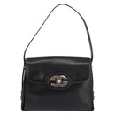 GUCCI Shoulder Bag Leather Black Gold Auth ep14337-13