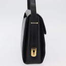 GUCCI Shoulder Bag Leather Black Gold Auth ep14337-4