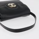 GUCCI Shoulder Bag Leather Black Gold Auth ep14337-7