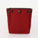 HERMES Her Line Herbag TPM Shoulder Bag Canvas 2way Red Gold Auth ep14339A-21