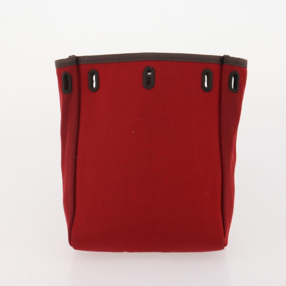 HERMES Her Line Herbag TPM Shoulder Bag Canvas 2way Red Gold Auth ep14339A