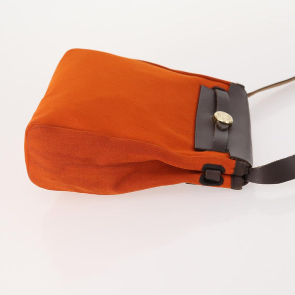 HERMES Her Line Herbag TPM Shoulder Bag Canvas 2way Red Gold Auth ep14339A