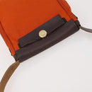 HERMES Her Line Herbag TPM Shoulder Bag Canvas 2way Red Gold Auth ep14339A-6