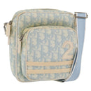 Christian Dior Trotter Canvas Shoulder Bag PVC Light Blue Silver Auth ep14342-1