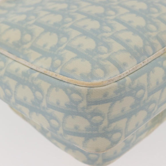 Christian Dior Trotter Canvas Shoulder Bag PVC Light Blue Silver Auth ep14342