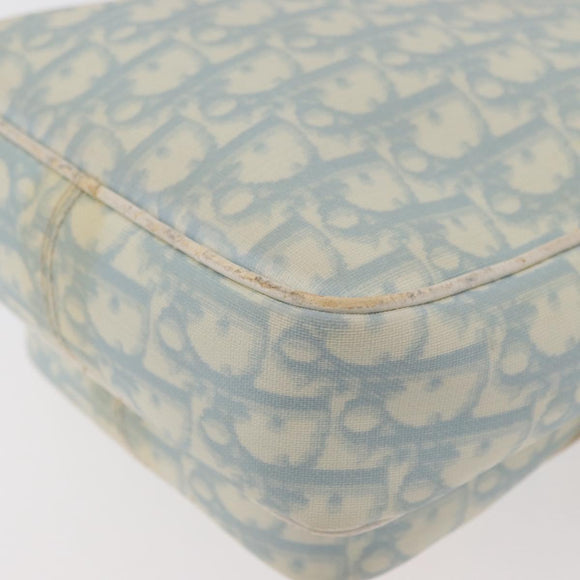 Christian Dior Trotter Canvas Shoulder Bag PVC Light Blue Silver Auth ep14342