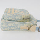 Christian Dior Trotter Canvas Shoulder Bag PVC Light Blue Silver Auth ep14342-3