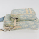 Christian Dior Trotter Canvas Shoulder Bag PVC Light Blue Silver Auth ep14342-4