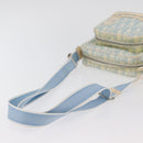 Christian Dior Trotter Canvas Shoulder Bag PVC Light Blue Silver Auth ep14342-7