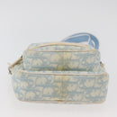 Christian Dior Trotter Canvas Shoulder Bag PVC Light Blue Silver Auth ep14342-5