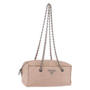 PRADA Chain Shoulder Bag Leather Pink Silver Auth ep14352A-1