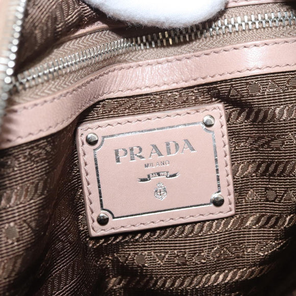 PRADA Chain Shoulder Bag Leather Pink Silver Auth ep14352A