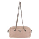PRADA Chain Shoulder Bag Leather Pink Silver Auth ep14352A-13