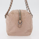 PRADA Chain Shoulder Bag Leather Pink Silver Auth ep14352A-3